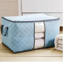 

Free Shipping! 2pcs/lot Large size Bamboo Charcoal Home Storage Bag Quilt Storage Case Non-wooven Bedding Organizer