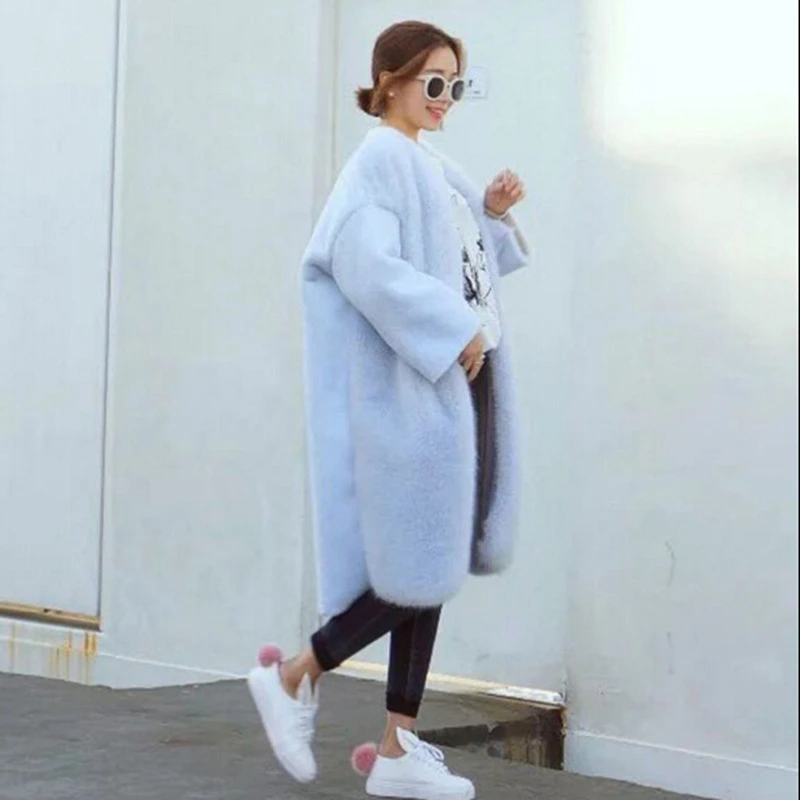 Stylish Berbulu Panjang Disambung Pendek Berbulu Shaggy Faux Bulu Rubah Perempuan Mantel Bulu Imitasi Jaket Lengan Panjang Pakaian Luar Tetap Hangat Faux Fur Jacket Women Faux Fur Jacketfur Jacket Aliexpress