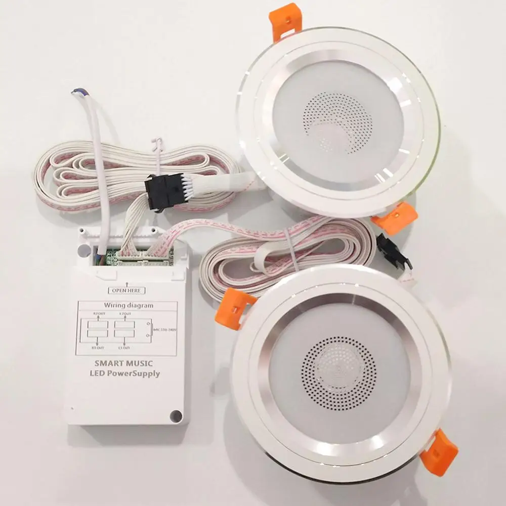 2 шт. LED 4 0 Bluetooth Потолочный светильник RGB с регулируемой яркостью для помещений