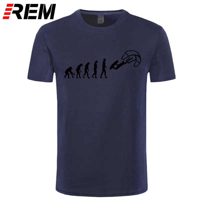 REM Funny Kitesurf Shirt-Kite Surfinger Evolution Kite Boarding, хлопок, футболка классная с принтом, облегающая футболка с буквенным принтом - Цвет: navy black