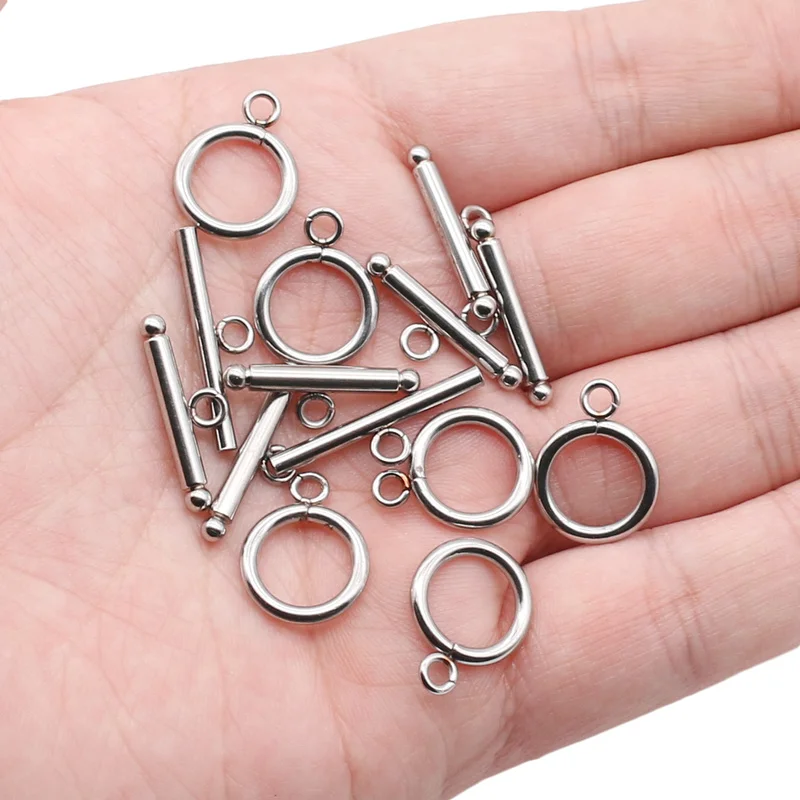 10 комплектов разъемов из нержавеющей стали для браслетов и ожерелий, изготовление ювелирных изделий, аксессуары оптом
