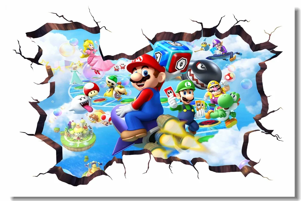 Custom Canvas Wall Decor Toad Island Tour Party Poster Super Smash Bros Wallpaper 3d Window Stickers Kids Bedroom Decals 0149 Wall Stickers Aliexpress