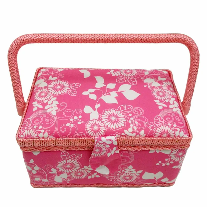 

New Household Storage Basket Box Handmade Fabric Needle Thread Scissors Sewing Craft Tools Accessories For Wife Mother's Gift