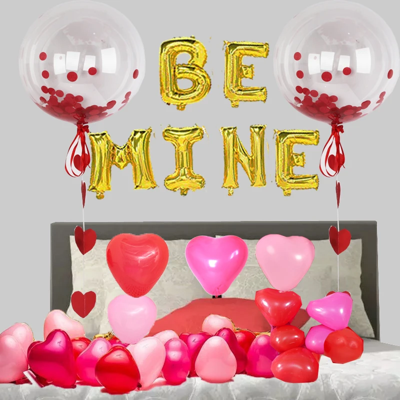 

40pcs Valentine Day Letter Be Mine Weeding Decoration For Weddings/Supplies Balloons Foil Decoration Mariage Ballon Party