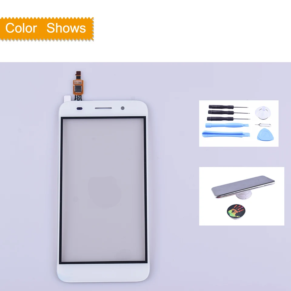 Для huawei Y3 сенсорный CRO-U00 CRO-L02 CRO-L22 Сенсорный экран сенсорный Панель Сенсор окрашенные запасные части для Стекло Внешний Объектив Сенсорный Экран - Цвет: white with gift