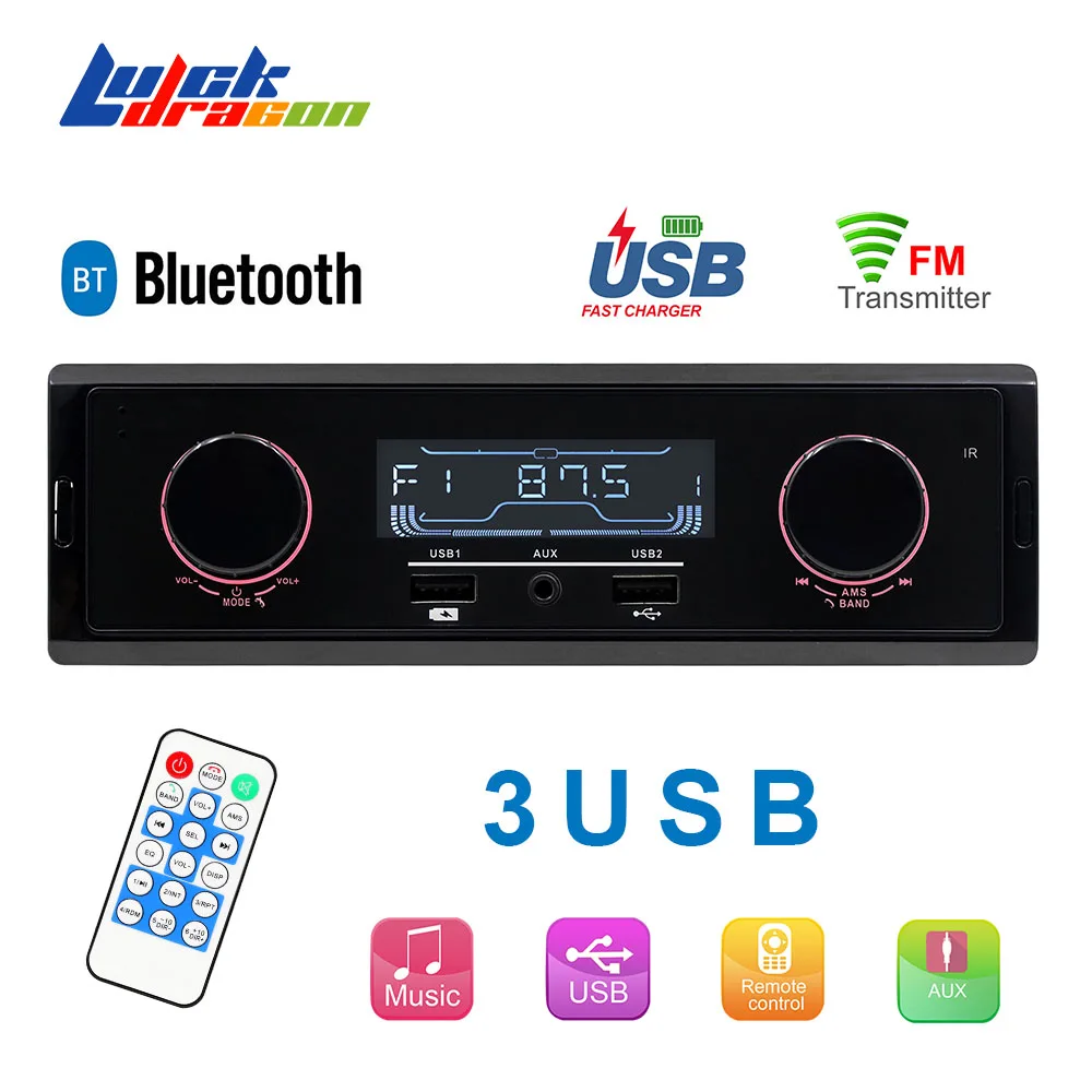 

AutoRadio Car Radio Stereo Support FM/AM Aux Car Audio 1 Din 3USB MP3 Auto Audio Player WMA Charge Bluetooth With Remote Control