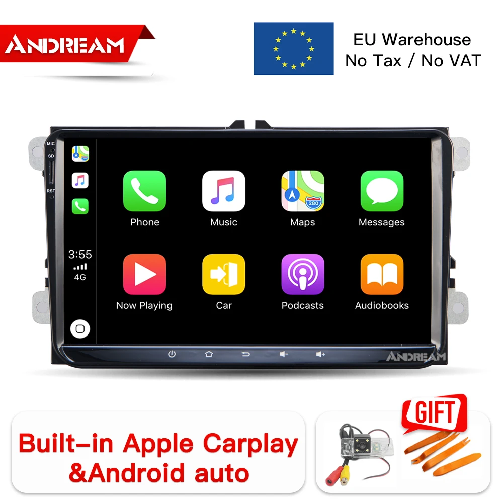 Новый встроенный Carplay 9 &quotips Android8.1 автомобильный gps навигатор для Volkswagen VW Passat Polo GOLF
