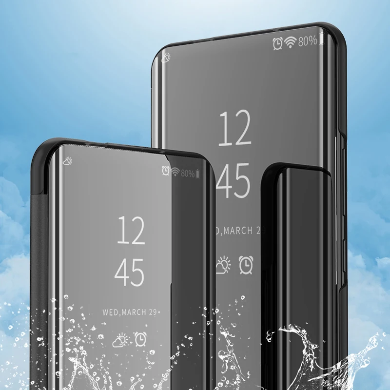 Vivo V15 Pro Case Cover Luxury Smart Transparent View Mirror Leather Flip Stand Case For Vivo V15 Pro Phone Shell Funda Coque