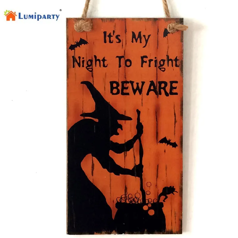 

Witch Wall Doorplate Wooden Door Plaque Hanging Sign Halloween Hotel Home Decoration -25