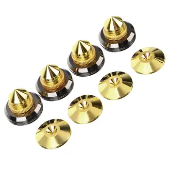 

4sets M6 Metal Speaker Spike Isolation Spikes Copper High Quality Isolation Cones Stand Feet+Base Pads Mayitr