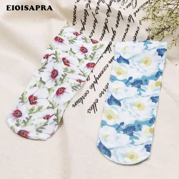 

[EIOISAPRA]Flowers Design Printing Jacquard Socks Women Fashion Creative Art Socks Reto Meias Japan Harajuku Calcetines Mujer