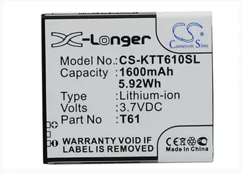 

Cameron Sino 1600mAh battery for K-TOUCH T61 Mobile, SmartPhone Battery