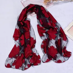LARRIVED/Новинка 2019 года; Модный женский ажурный шелковый шарф с цветами; весенние шали и обертывания; полотенце; Femme; пляжный шарф; Sjaal
