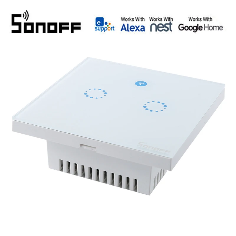 

Sonoff T1 EU Smart Wifi Wall Light Switch 1-3 Gang Touch/WiF/433/RF/APP Remote Smart Home Controller Work with Alexa/google home