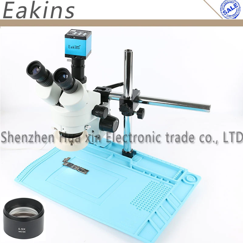 Goede Eakins 3.5X 45X Simul focal Trinoculaire Stereo Microscop + 16MP HDMI USB microscoop camera Universele bracke + mat