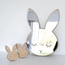 INS настенные дети мультфильм декоративное зеркало детская комната кролик бант рамка из зеркального стекла Креативные украшения дома подарки