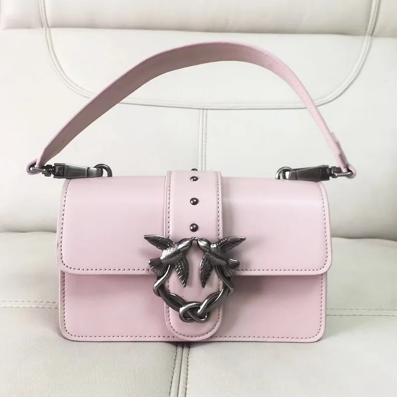 

Famous brand Fashion Women Chain Crossbody Bags Woman Ladies Totes Swallow Bags pink genuine Leather Handbags Messenger Bags