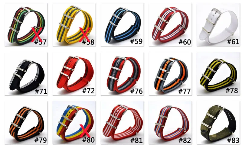 1PCS Watch Band Luxury Nylon Fabric 22mm Alloy Buckle Watch Accessories Colorful Stripe Watchbands Sport Band