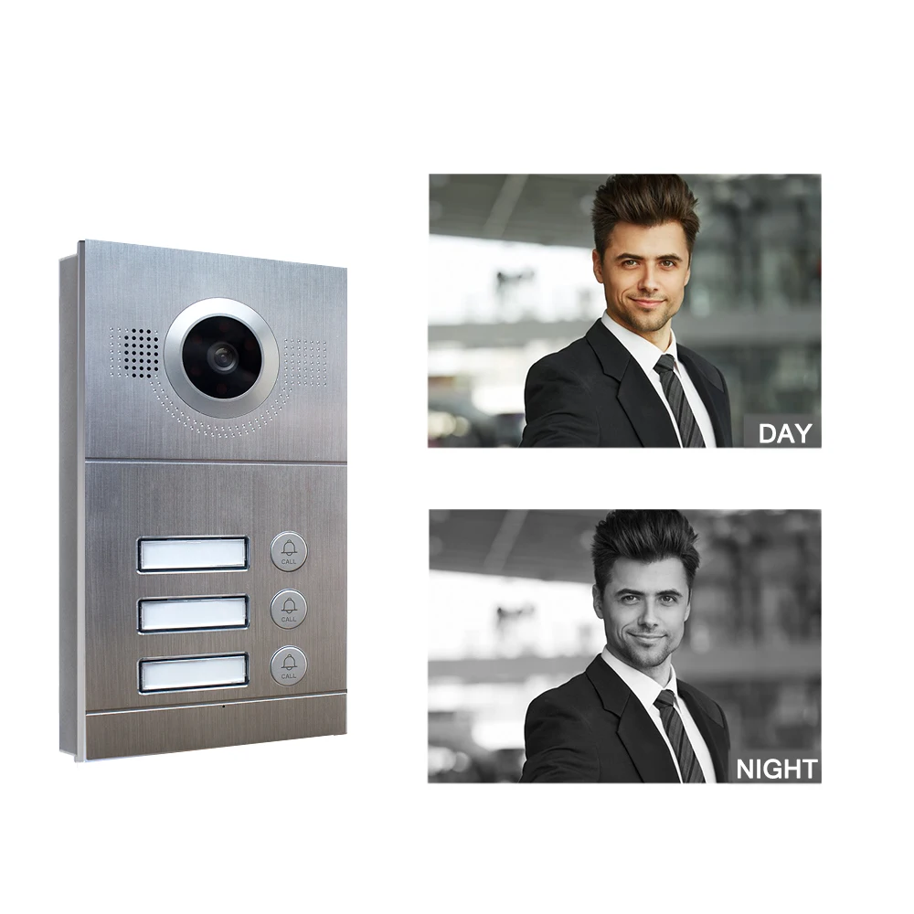 JeaTone Video Door Phone Analog Door Bell IR Camera 1200TVL 3 Buttons Call Panel IP65 Waterproof Door Access Control Panel