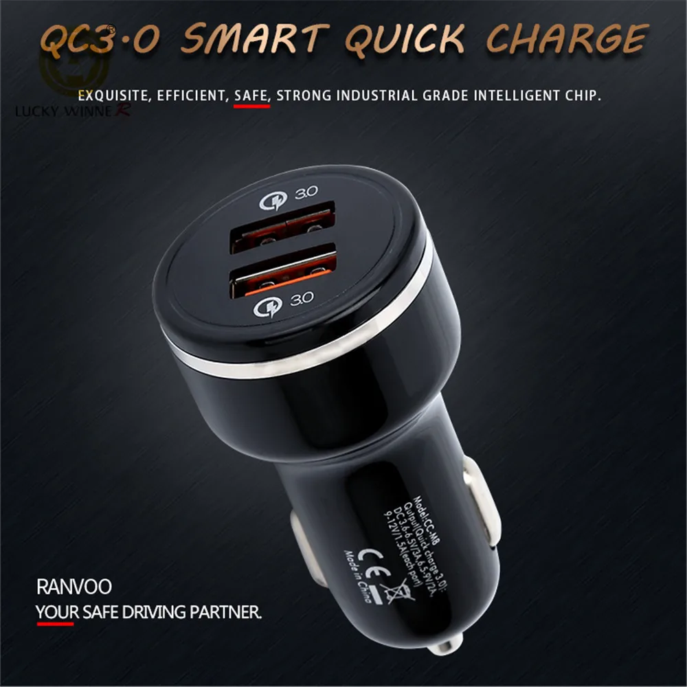 Dual USB Car Charger Fast Charging Quick Charger 3.0,Quick Charge Car