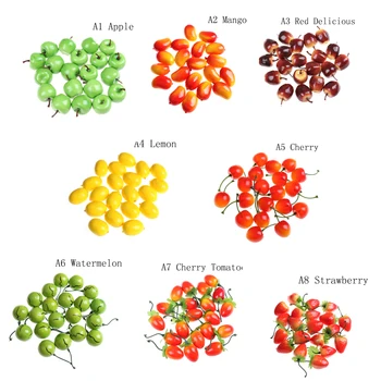 

20Pcs/Set Plastic Artificial Apple Orange Lemon Strawberry Model Props House Party Decor Simulation Mini Fake Fruit Decor