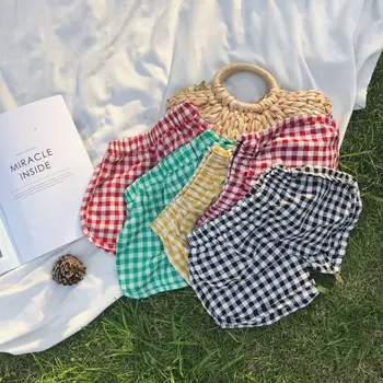 

2018 Summer New Korean High Waist Children Plaid Short Pants Boys and Girls Shorts Kids Casual Sport Pants Trousers Clothes 2-7Y