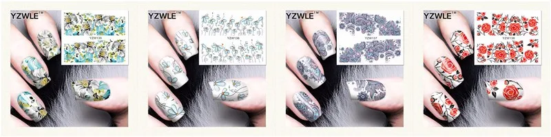 YWK 1 лист дизайн ногтей Водные Переводные картинки переводная наклейка красивая черная кошка узор