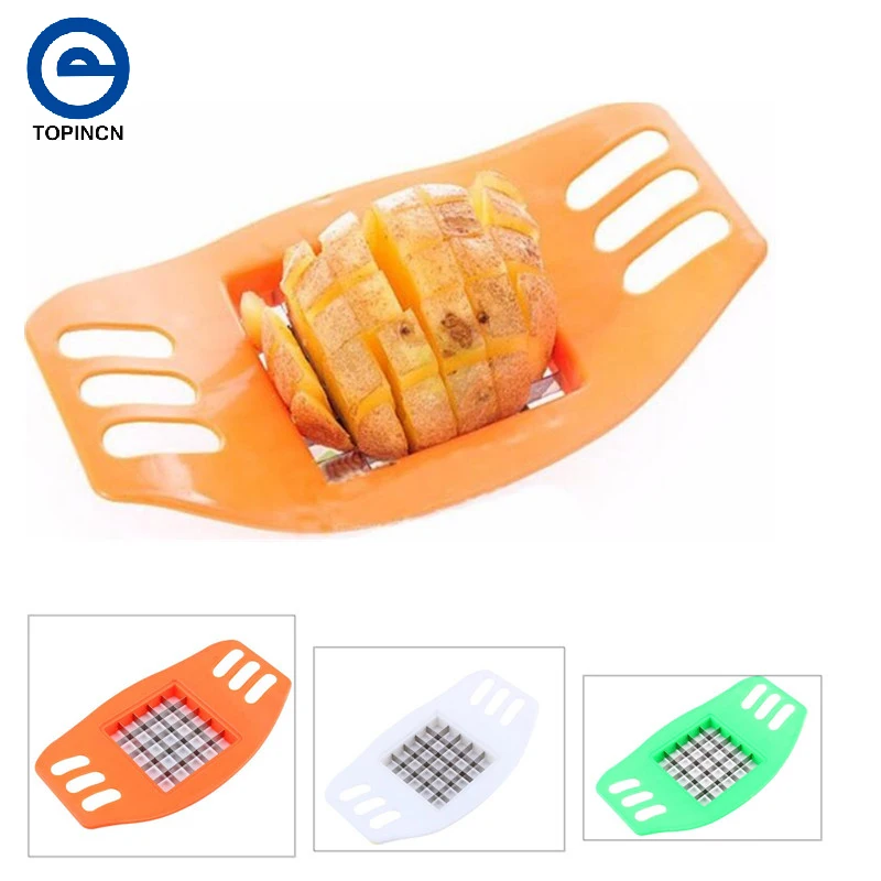

New 1Pcs Kitchen Potato Cutter Stainless Steel Vegetable Square Slicer Cutting Device Cut Potato Chips Kitchen Tool
