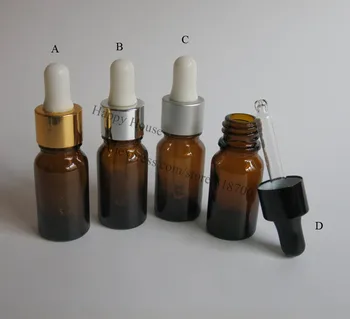 

360 x 10ml Refillable Empty Amber Glass Dropper Bottle 10cc Brown Glass Essential Oil Bottle With Aluminum Dropper