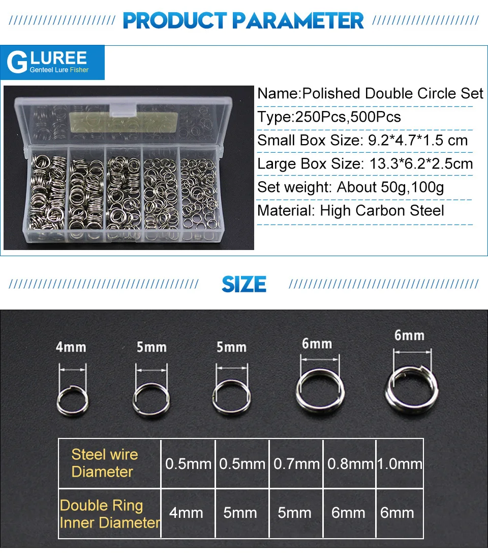 GLUREE-Double-Split-Rings-Set-Stainless-Steel-Ring-Fishing-Hook-Lure-Connectors-Set-With-Box-Mixed-Size-Fishing-Tackle_04