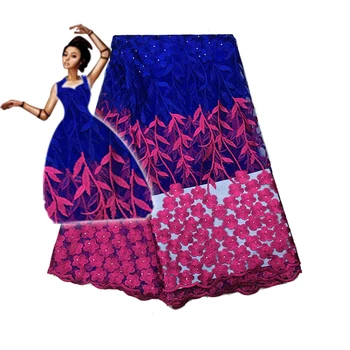 

High Quality African Lace Fabric Guipure / Chemical Lace Fabric /Cord Lace,Latest Style With Rinestones Lace Fabric high qaulity