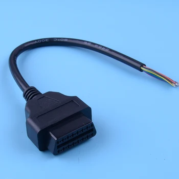 

DWCX New Universal Black Car Auto Interior Diagnostic Extension Connector Plug Open Wire Cable Accessories for 16Pin OBD2 Female
