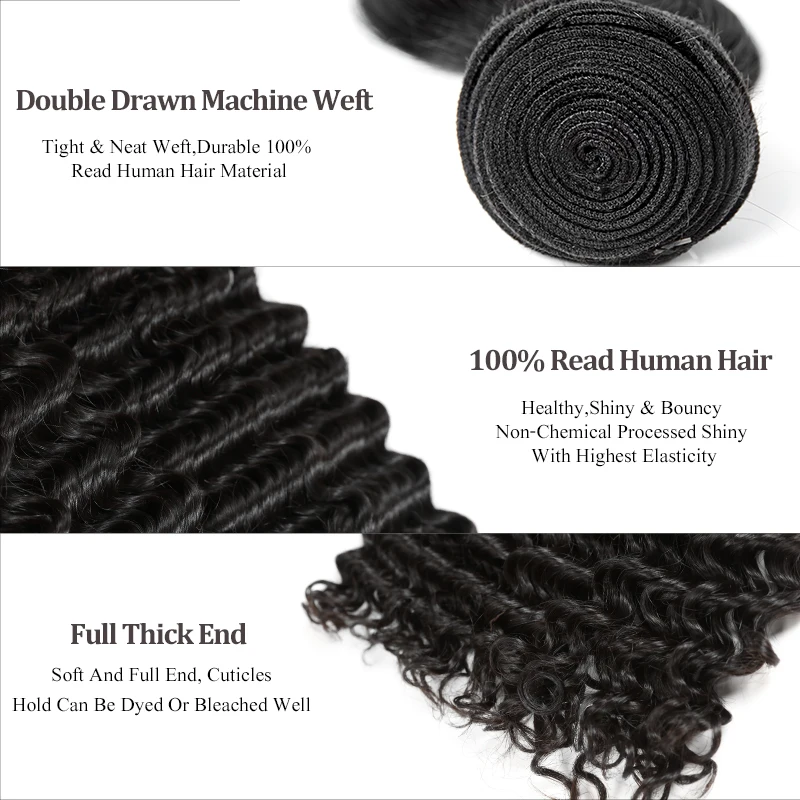 Ali Queen Hair Products Virgin Hair Peruvian Deep Wave Wholesales 10 PCS Lot Human Hair Bundles 12-32 inches Free Shipping