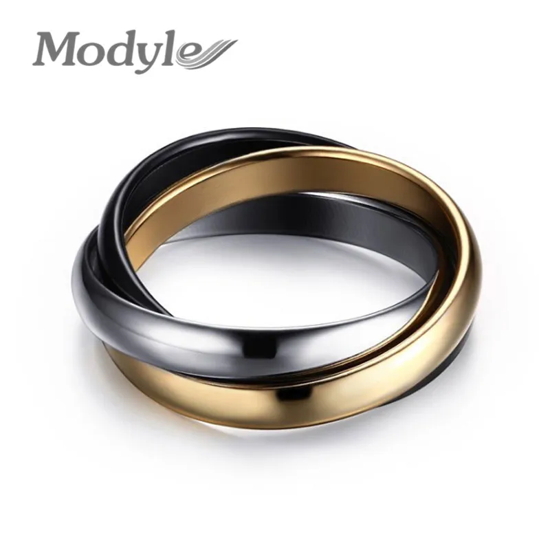 modyle classic 3 rounds ring sets for women stainless steel wedding engagement female finger jewelry - Plastic Wedding Rings modyle classic 3 rounds ring sets for women stainless steel wedding engagement female finger jewelry - Plastic Wedding Rings