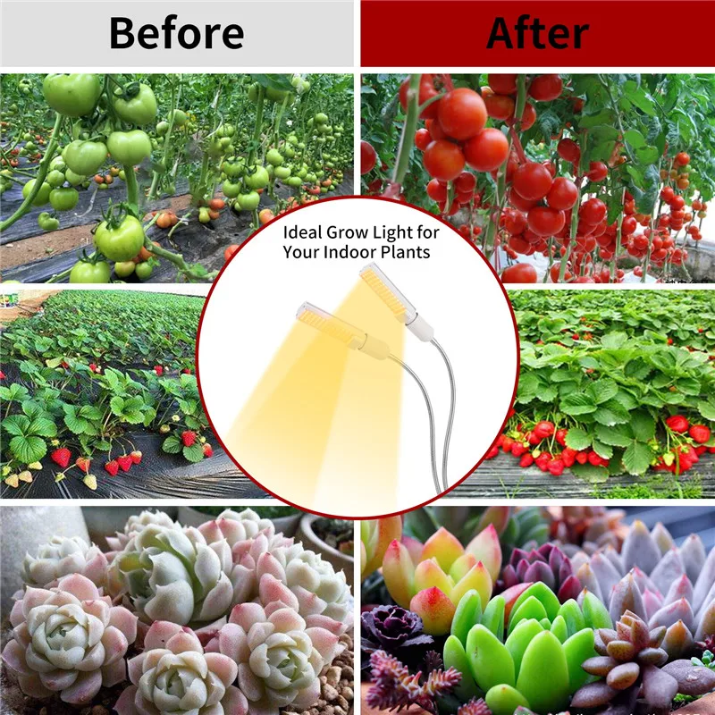 Лампа для выращивания растений в помещении 45 Вт 50 Вт 60 Вт USB СВЕТОДИОДНЫЙ светильник для выращивания авто вкл/выкл 3 6 12 таймер 6 уровней