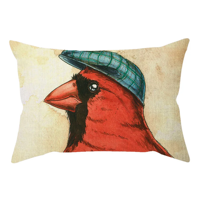 30x50cm Cute Animal Bird Wear a hat Colorful Vintage Sofa Decorative Throw Pillow Case Hen Crow Funny Car Chair Cushion Cover M088-11