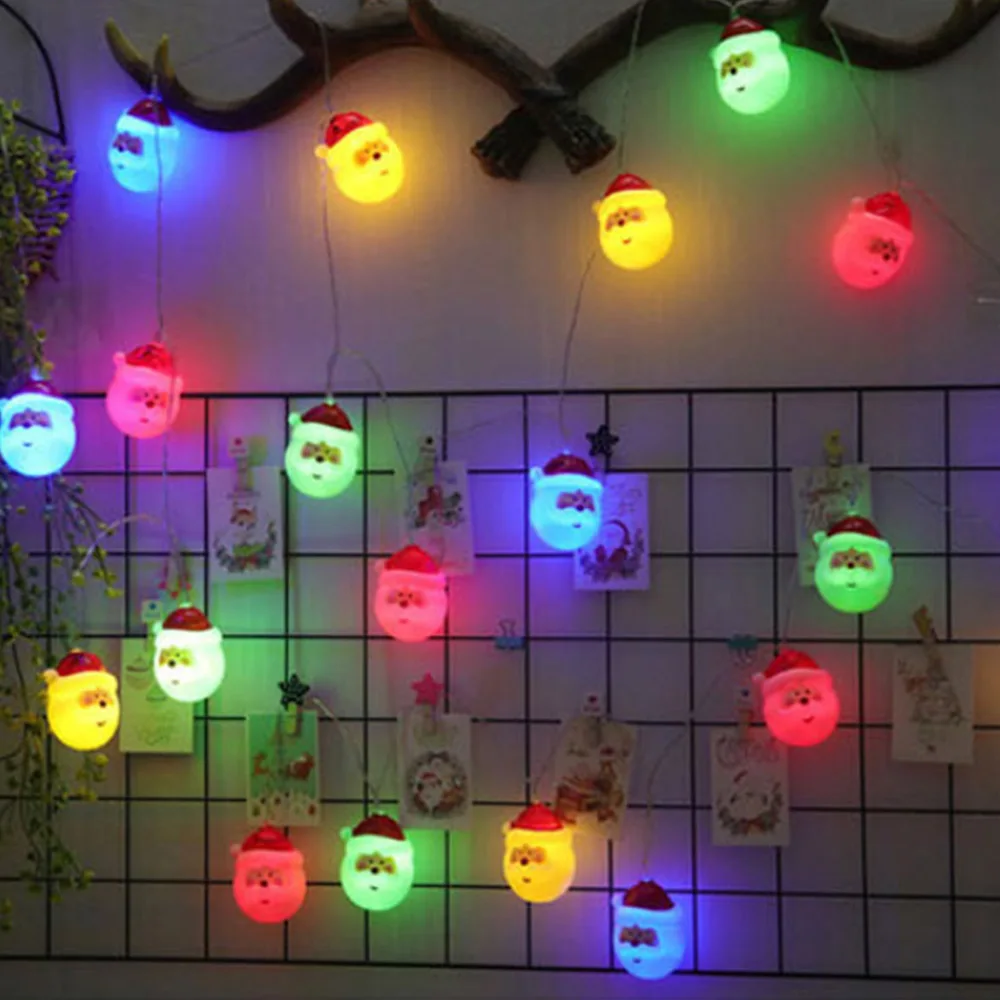 

Christmas Tree Decoration 4M 20 LED String Lights With Santa Claus Pendant Hanging Drop Ornaments Led Light Home Holiday Light