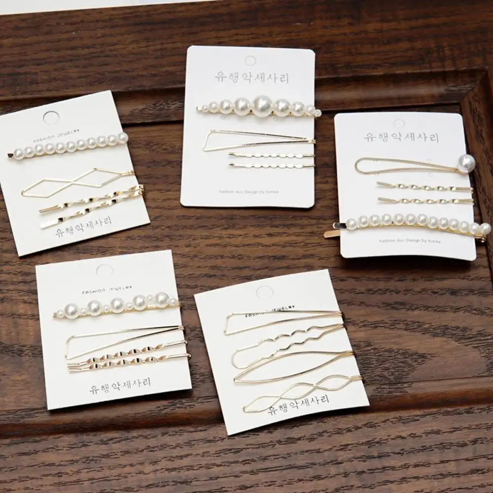 3Pcs/Set Pearl Metal Hair Clip Hairband Comb Bobby Pin Barrette Hairpin Headdress Accessories Beauty Styling Tools New Arrival