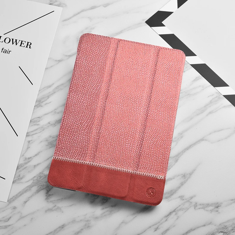 

(Red) XOOMZ Brand for iPad mini4 Case PU Leather Folio Case for iPad mini4 Splicing Shining Foldable Stand Smart Cover