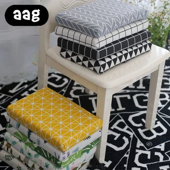 

AAG Linen Throw Office Chair Seat Cushion Tropical Plants Print Anti-slip Chair Cushion Home Decor Square Floor Mat Pad Cushion