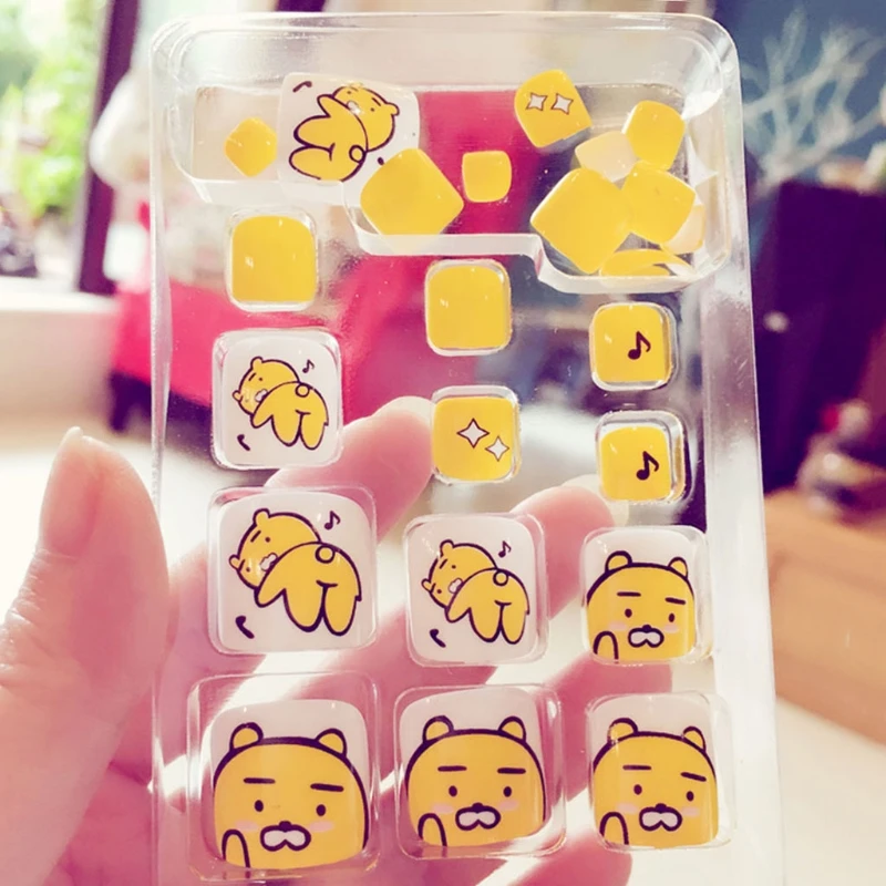 

24x Foot False Nail Tips Cute Bear Fake Toes Nails Toe Art Tool Summer Gift J56