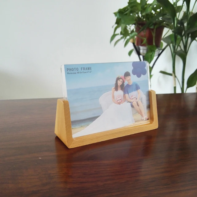 new arrival beech wood base with acrylic panels creative solid wood acrylic sheet for picture frames