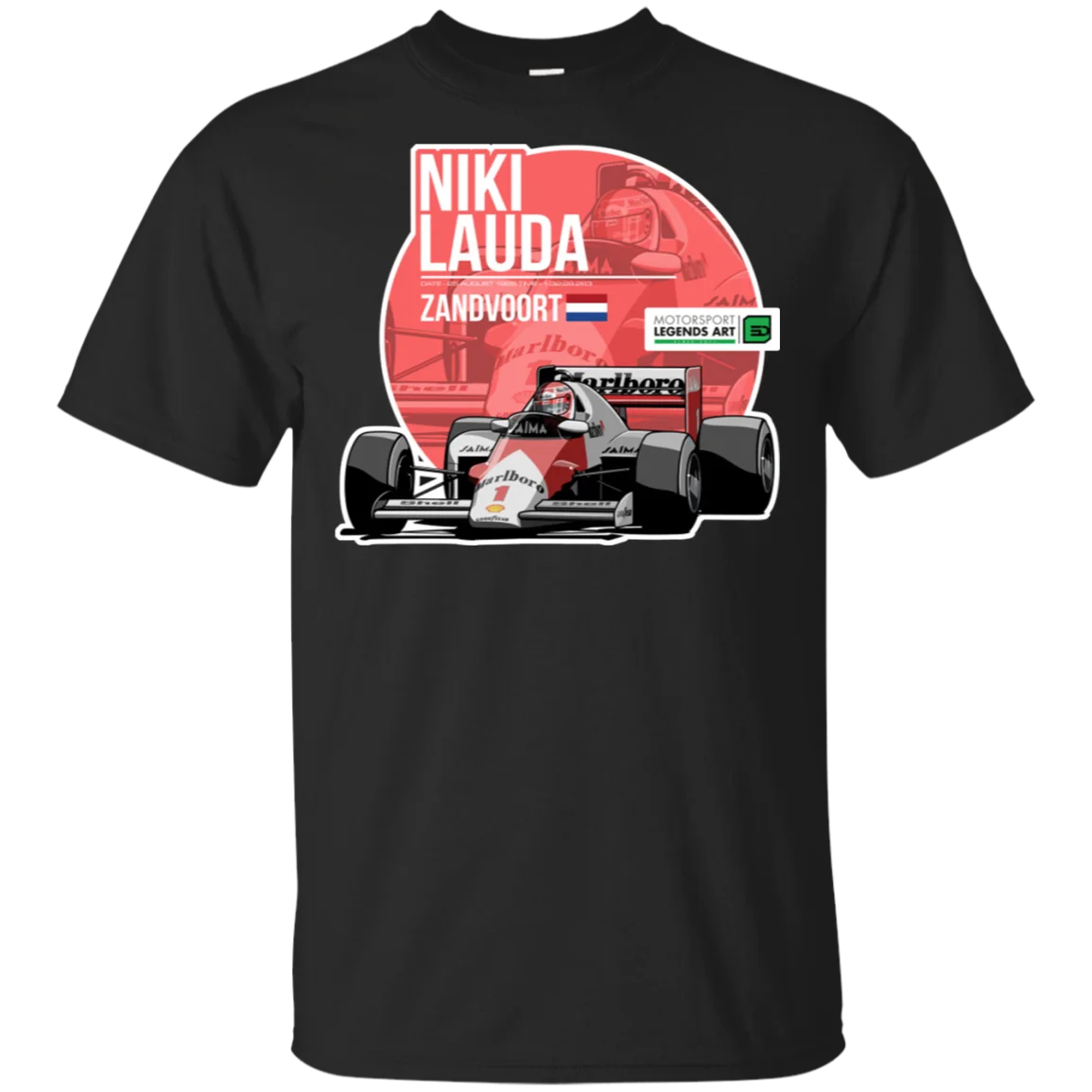 

Niki Lauda - 1985 Zandvoort Tribute Cotton T-Shirt Black For Men-Women