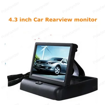 

wholesale 16:9 4.3 inch LCD Car Reverse monitor Foldable TFT Color car Security Monitor for Camera DVD VCR 12V