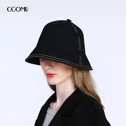 Дропшиппинг Новый Личность шерсть женская панама шляпа-федора осень-зима шляпа Мода черная шляпа оптовая продажа
