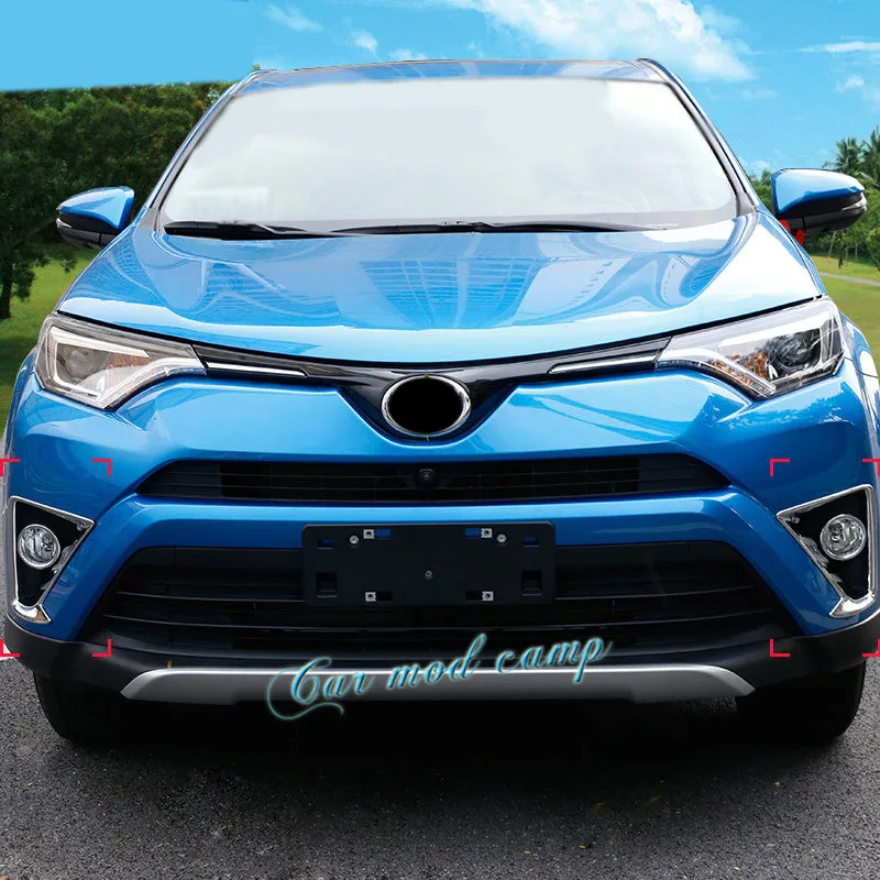 

For Toyota RAV4 RAV 4 2016 2017 ABS Chrome Head Front Fog Light Lamp Bezel Cover Trim 2pcs Car Styling Accessories!