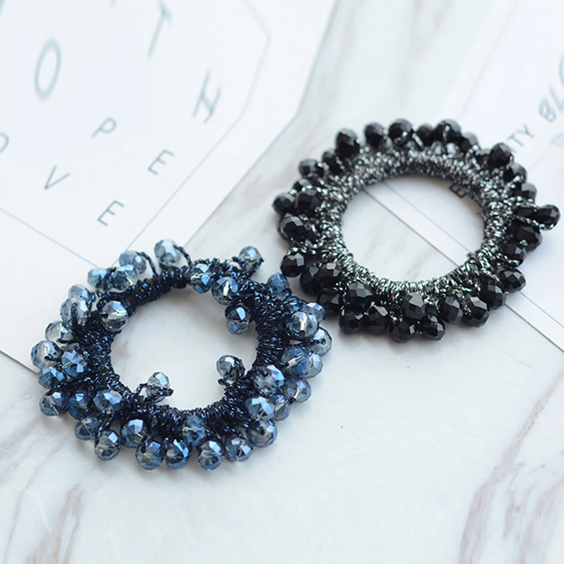 

Luxury Women Crystal Handmade Rubber Band Bows Scrunchy Hair Ring Headbands Scrunchy Elastic Hair Bands Hair Accessories