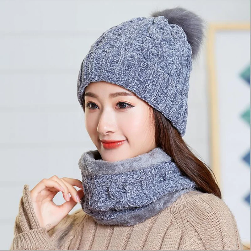 Skullies Beanies Зимние шапки для женщин маска шапка шерстяная вязаная Лыжная Шапка