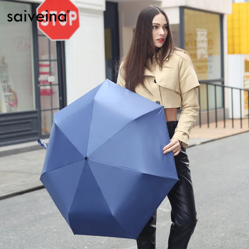 Fashion 3 Fold Automatic Women Umbrellas Sun Rain Anti UV Windproof