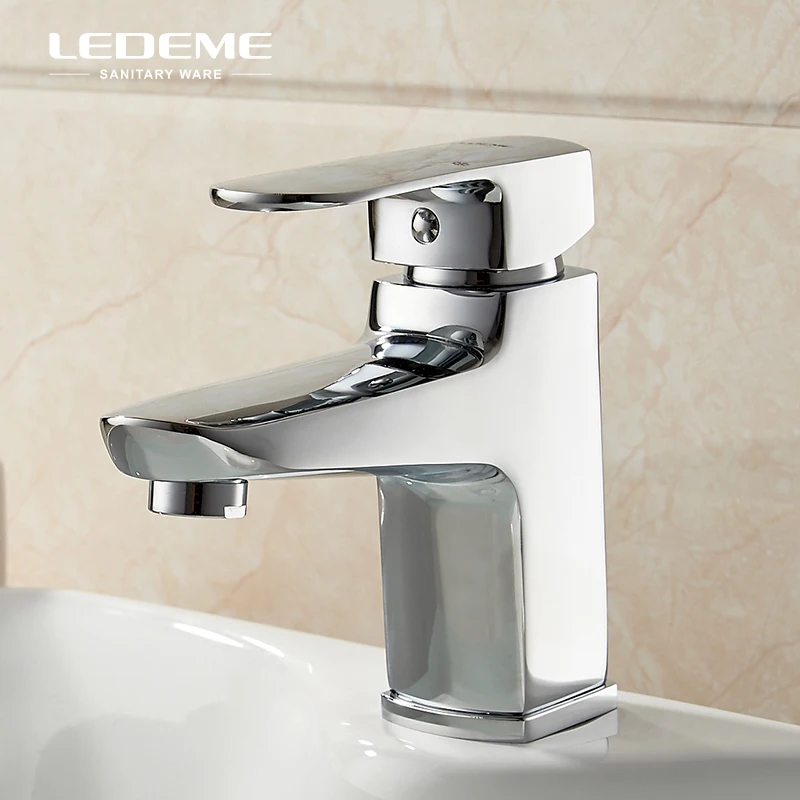 

LEDEME SqureBathroom Basin Faucet Modern Single Handle Lavatory Faucet Simple Basin Sink Mixer Crane L1054